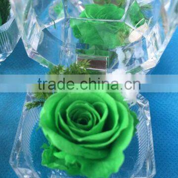 Factory Natural Direct Fresh Rose Head Preserved Flower Ring Box