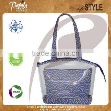 See Through Jute Tote With Pouch photo-6