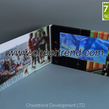 Hot sale 7'' video brochure/ video book/ video card in print company brochure