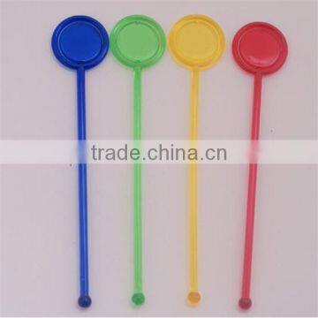 Creative fashion 2016 new product coin plastic stirrer