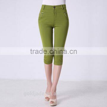 New Design Casual Pants With Half Length ,ladies Crop Pants Wholesale photo-2