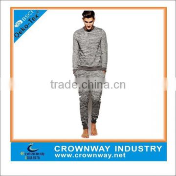 custom made crew neck cotton french terry jogging suit for young men