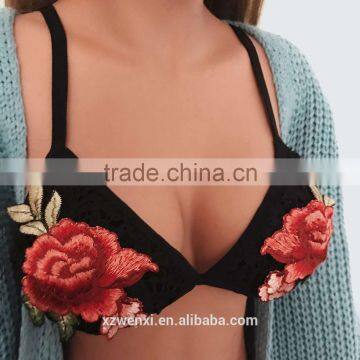 2017 new design lace embroidery bralette bras Wholesale woman crop top sexy girl bikini fashion bra