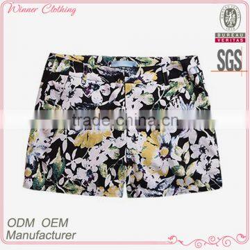 high quality ladies casual pants fashion best price fit short floral printed cotton pants