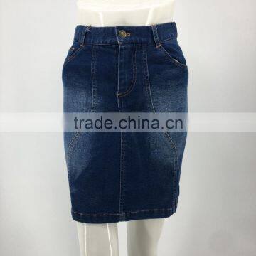 Women customized latest design pencil denim midi skirt