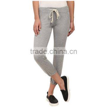 Womens 100% cotton new design plain thin cotton trousers