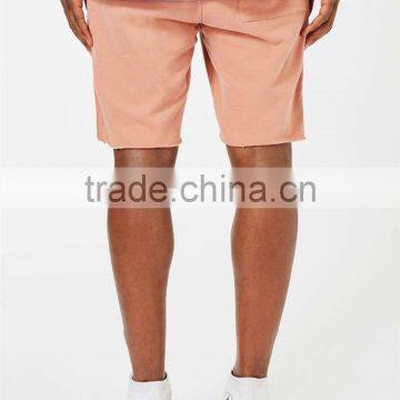 MGOO Foshan Manufacturer Pink Ribbed Jersey Shorts Fashion Comfortable Draw String Raw Hem Knee Length Shorts photo-5