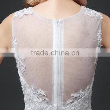 MGOO Hot Sale Customised Mermaid White Lace Wedding Dress Sleeveless Sexy Bridal Dress Underwear 100 Usd Dress photo-5