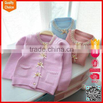 Fashion children customized v-neck cardigans for girls