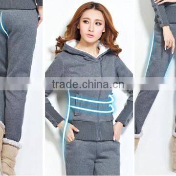 OEM Wholesale Cotton Fleece Slim Fit Lightweight Tracksuit Women With Hood Latest Design Tracksuit Women photo-3