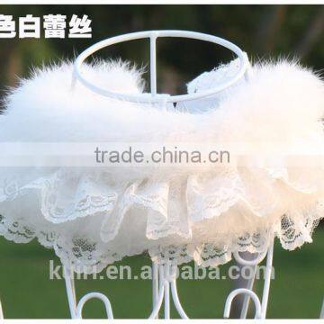 Lace Real Fur Collar Scarf Coat Warm Wrap Fake Neck Ring Winter Fox Rabbit Fur Cape Clothing Accessory Shawl Scarves photo-6