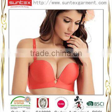 OEKO gather push up sexy bra ODM OEM UK SEDEX lady mesh plus big size bra