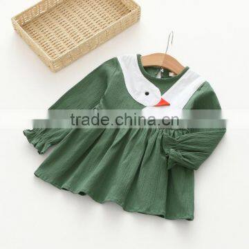 S60622B 2017 Baby Long Sleeve Animal Swan Clothing Wholesale Children Girls Cartoon Dress photo-4