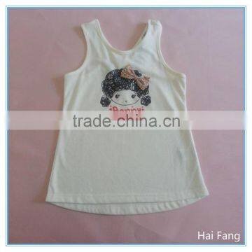 Children Girls OEM Cute Vest, Girls Fashion Summer Hot Vests Tops, Knitted Fabric Underwear Set