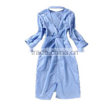 New Runway Fashion Women's Novelty Back V Open Asymmetrical Designer Shirt Dress Turn-down Collar OL Work Wear Camisa Feminina