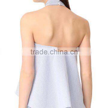 2017 OEM Charming Finish Relaxed Halter Top Neckerchief Tie Blouse photo-4