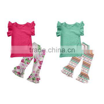 New Arrival Spring Summer Princess Baby Girl Clothing Outfit Hot Sale Baby Party Top With Pants Ruffle Set Fashion Flower Pants photo-3