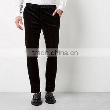 Men's Black Smart Velvet Skinny Fit Pants photo-4