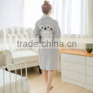 Manufacturer winter creative new flannel accept waist ladies pajamas, nightgown totoro cartoon upset long-sleeved bathrobe