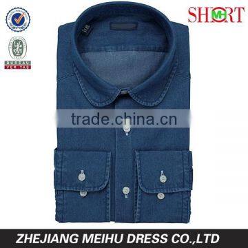 2016 high quality men blue denim shirt