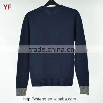 Deep Blue Cheap Intarsia Pullover Man' Sweater Design photo-2