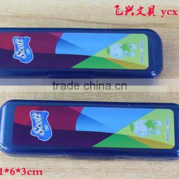 Curtom Logo Print Transparent Colorful Plastic Pencil Case Pen Boxes photo-5