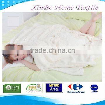 2015 New Hot Sale Super Soft Warm 100% Polyester Cheap Heavy 1Ply Thick Throw King Size Home Textile Solid Coral Fleece Blankets