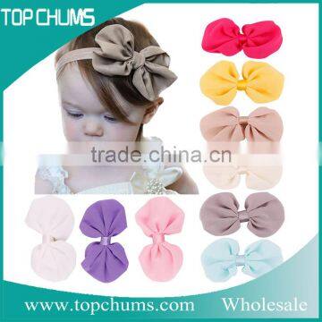 Popular Cute Solid new design Hair Band Bowknot Girls Baby Headband