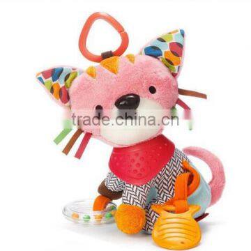 Baby Bed Car Hanging Newborn PLUSH Toy FOR Early Learning Animals Monkey/Dog/Cat/Elephant Doll photo-4