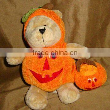 halloween plush soft stuffed pumpkin bear