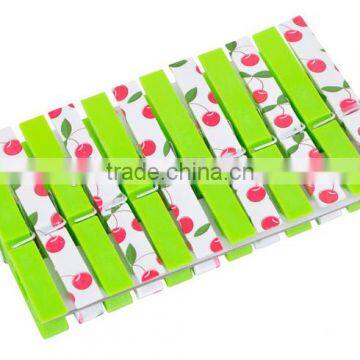 Plastic printed soft Grip clothes pegs