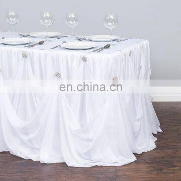 Fashion High Grade Quality White Whinestone Table Skirting