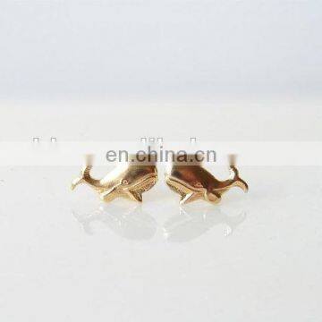 Teeny Tiny Gold Whale Earrings Smiling Whale Stud Earrings