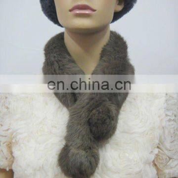 3165# Women's Rabbit Fur Ladder Scarf, Genuine Rabbit Fur Scarf