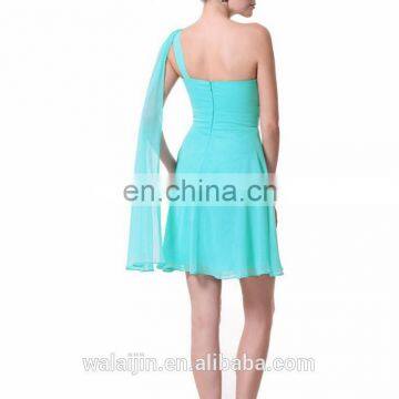 Elegant Ladies Chiffon Dress Single Shoulder Dress photo-4