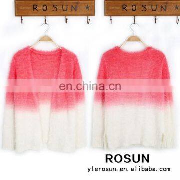 Sexy long sleeve knitwear cardigan two-color gradient color for korea used clothing