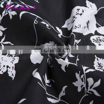 Wholesale Price Black and White Floral Korean Casual 2017 Women Floral Dress photo-6