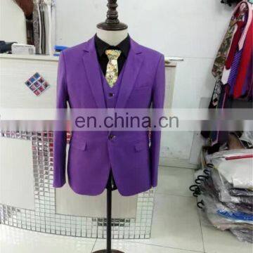 Hot Sale Purple Men Suits with Long Sleeves Button Formal Occasions 2017 in China