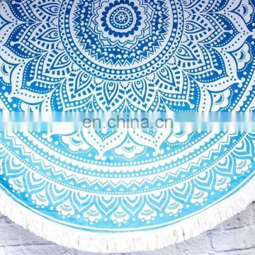 72" Indian Mandala Hippie Round Roundie Tapestries Hippy Boho Gypsy Cotton Round Beach Throw Yoga Mat Tassel