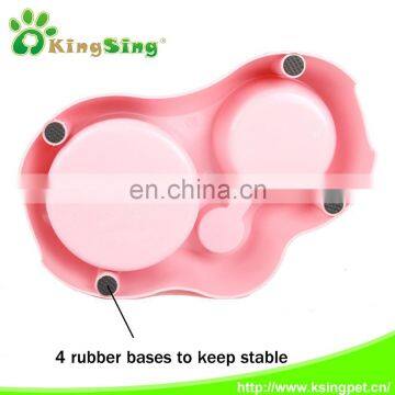 Double Dinner Bowl for Cats, Plastic and Stainless Steel Pet Bowl With Water Bottle photo-6