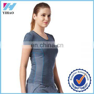 Yihao sports T-shirt women short sleeve spring summer Yoga running breathable workout t-shirt wholesale custom t-shirt