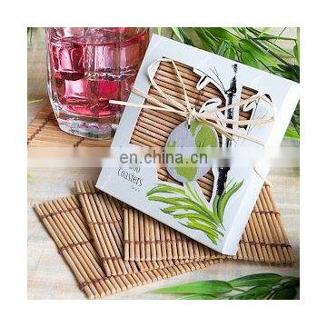 Natural Bamboo Coaster Set Favors