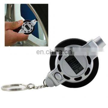 0.5PSI / 0.05Bar Portable Mini 1/4 inch LCD Digital Tyre Pressure Gauge Tester with Key Ring