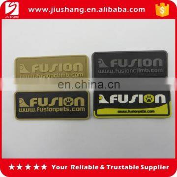 High quality custom rectangle 3D pvc rubber garment labels