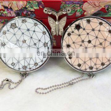 Foldable Cosmetic Makeup Mirror / Small Pocket Size Double Sided Cat Dog Heart Round Shaped Compact Mirror