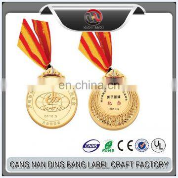 Custom Logo Alloy Casting Gold blank Metal Sports Medal with Ribbon