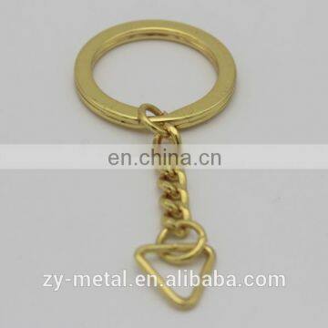 Golden 25mm round metal custom key ring for gifts