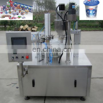 Automatic rotary yogurt cup sealing machine yogurt cup filling and sealing machine