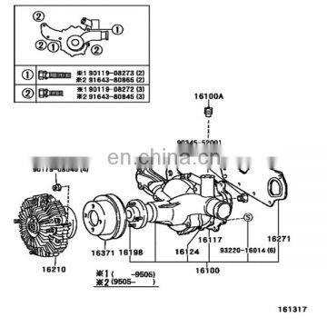 Engine Water Pump for Coaster 16100-59175