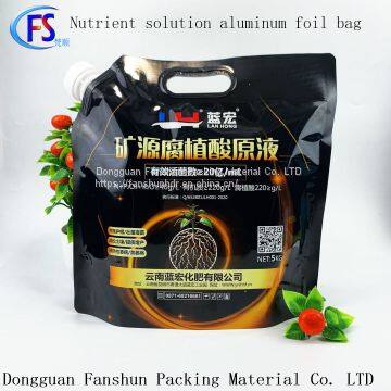 Food-grade aluminum foil 5kg suction nozzle freestanding bag fruit, vegetable, fruit, wheat and corn nutrient solution packaging